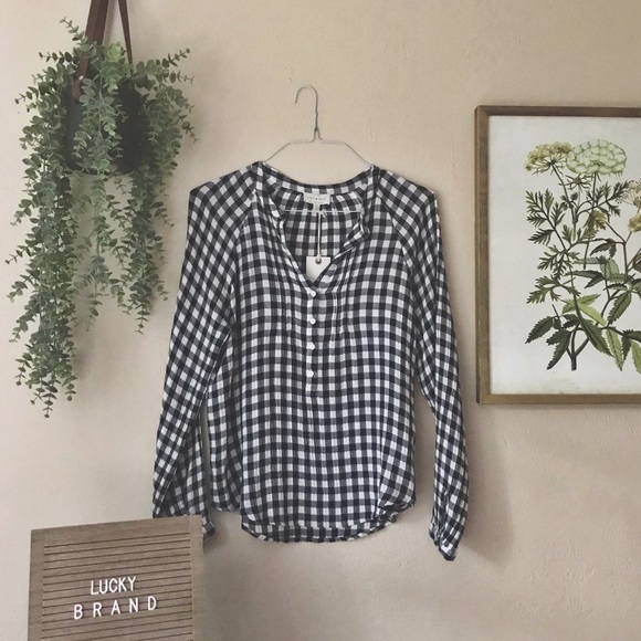 Lucky Brand Tops - Lucky Brand Gingham Long Sleeve Top